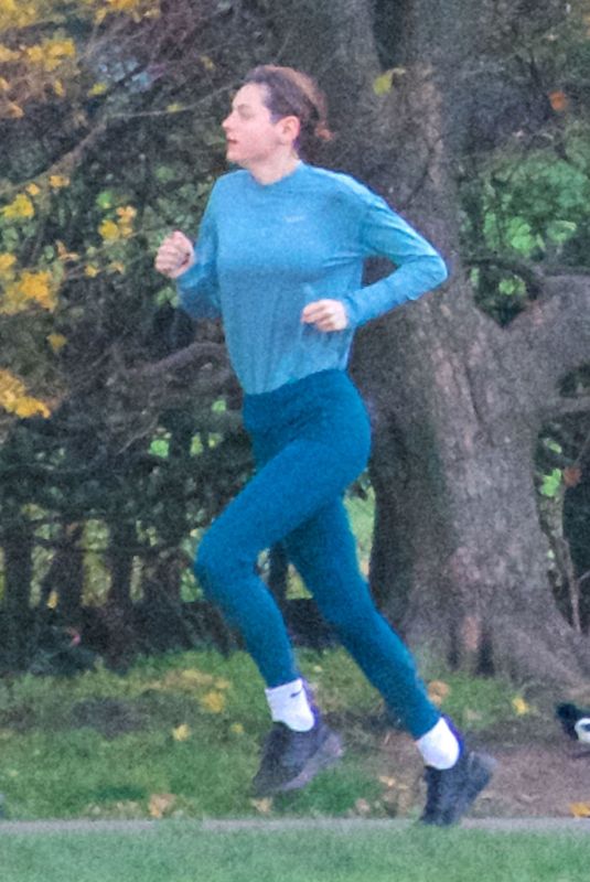 EMMA CORRIN Out Jogging at a Park in London 11/13/2020