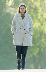 EMMA CORRIN Out with Her Dog at a Park in London 11/15/2020
