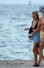 ERIKA COSTELL and AMANDA STEELE in Bikinis at a Beach in Miami 11/13/2020