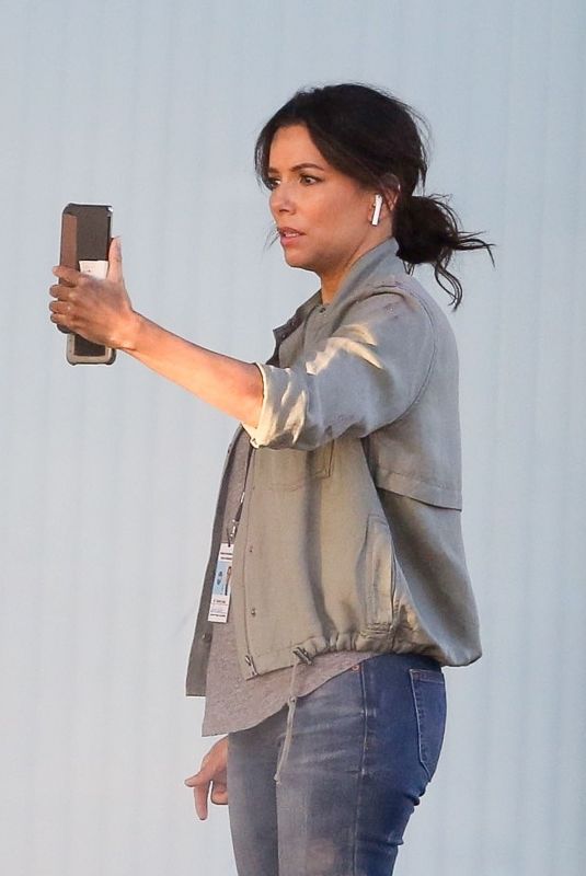 EVA LONGORIA on the Set of a New Movie in Los Angeles 11/22/2020