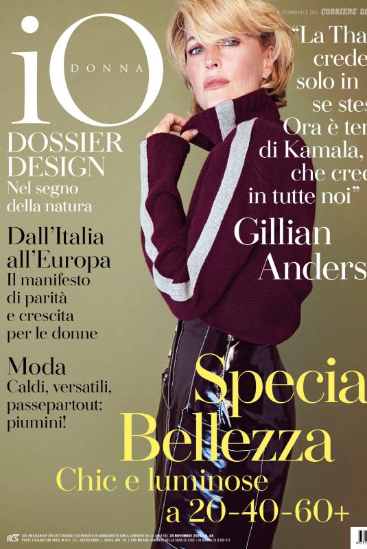GILLIAN ANDERSON in Io Donna Del Corriere Della Sera, November 2020