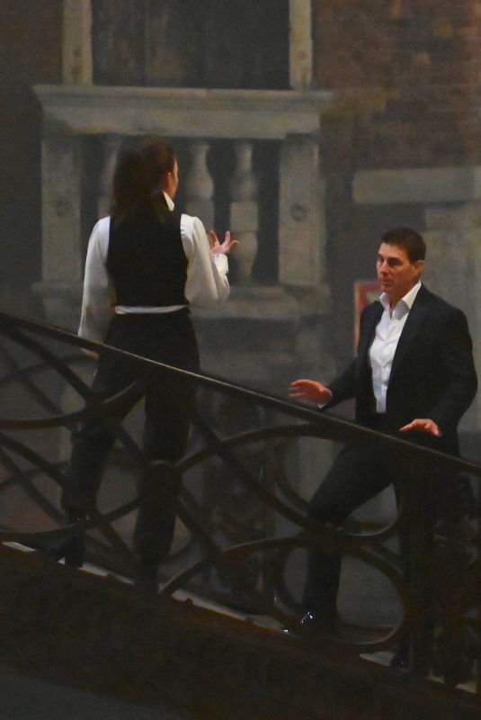 HAYLEY ATWELL and Tom Cruise on the Set of Mission Impossible 7 in Venice 11/13/2020