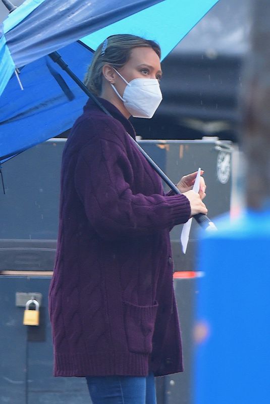 HILARY DUFF on the Set of Younger in Westbury 11/14/2020