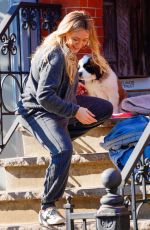 HILARY DUFF Out with Her Dog in New York 11/14/2020