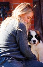 HILARY DUFF Out with Her Dog in New York 11/14/2020