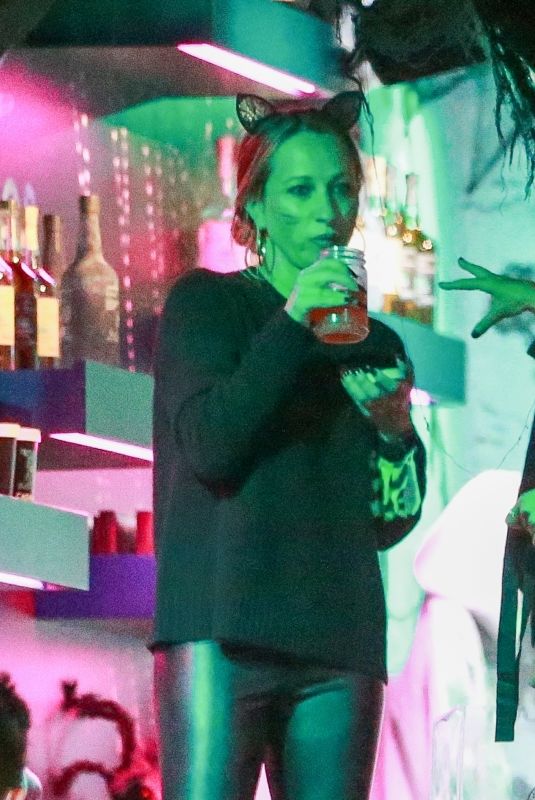 JENNIFER MEYER Enjoys a Drink at Casamigos Halloween Truck at Her House 10/31/2020
