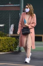 JESSICA ALBA Leaves a Tennis Lesson in Los Angeles 11/08/2020