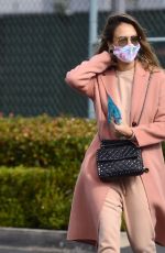 JESSICA ALBA Leaves a Tennis Lesson in Los Angeles 11/08/2020