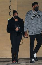 JORDYN WOODS and Karl-Anthony Towns at Nobu in Malibu 11/07/2020