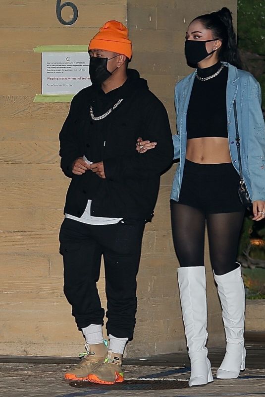 JORDYN WOODS and Karl-Anthony Towns at Nobu in Malibu 11/07/2020