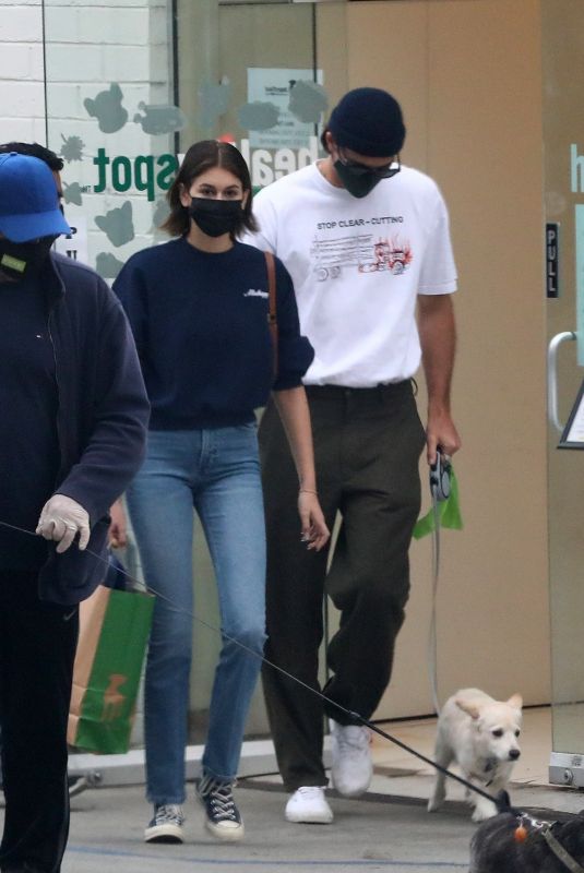 KAIA GERBER and Jacob Elordi Out with Their Dog in Malibu 11/05/2020