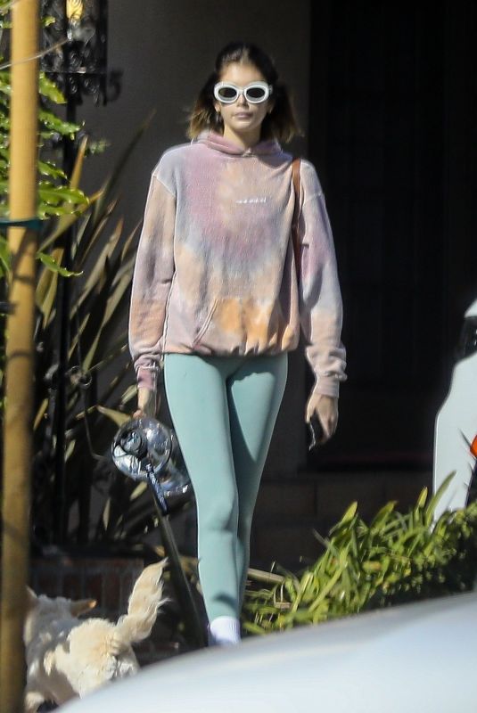 KAIA GERBER Out with Her Dog in Santa Monica 11/20/2020