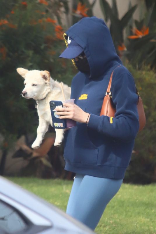 KAIA GERBER Out with her Dog in West Hollywood 11/23/2020