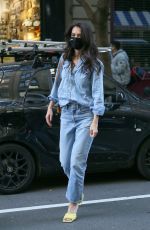 KATIE HOLMES in Double Denim Out in New York 11/10/2020