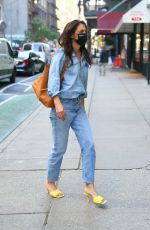 KATIE HOLMES in Double Denim Out in New York 11/10/2020