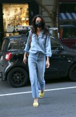 KATIE HOLMES in Double Denim Out in New York 11/10/2020