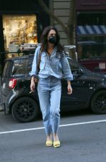 KATIE HOLMES in Double Denim Out in New York 11/10/2020