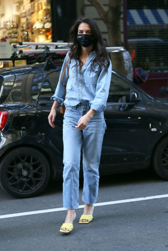 KATIE HOLMES in Double Denim Out in New York 11/10/2020