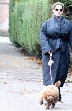 KELLY BROOK Make Up Free Out with Her Dog in London 11/03/2020