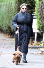 KELLY BROOK Make Up Free Out with Her Dog in London 11/03/2020