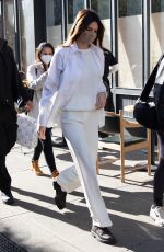 KENDALL JENNER All in White Out in New York 11/20/2020