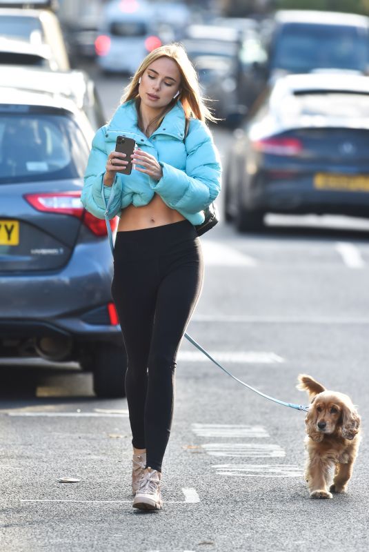 KIMBERLEY GARNER Out with Her Dog in London 11/08/2020