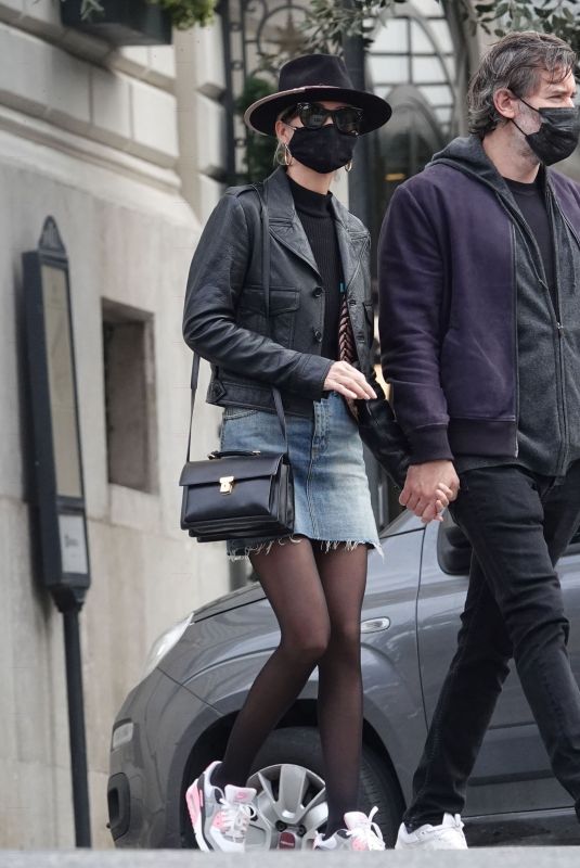 LAETICIA HALLYDAY and Jalil Lespert Out in Rome 11/02/2020
