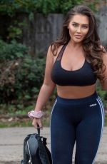 LAUREN GOODGER in a Crop Top and Leggings Out in Chigwell 11/24/2020