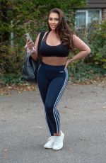 LAUREN GOODGER in a Crop Top and Leggings Out in Chigwell 11/24/2020