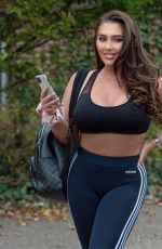 LAUREN GOODGER in a Crop Top and Leggings Out in Chigwell 11/24/2020