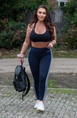 LAUREN GOODGER in a Crop Top and Leggings Out in Chigwell 11/24/2020