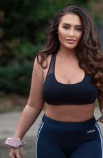 LAUREN GOODGER in a Crop Top and Leggings Out in Chigwell 11/24/2020