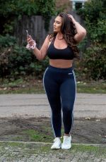 LAUREN GOODGER in a Crop Top and Leggings Out in Chigwell 11/24/2020