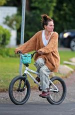 LENA HEADEY Riding a Bike Out in Los Angeles 11/15/2020