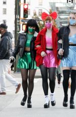 LILI REINHART, CAMILA MENDES and MADELAINE PETSH Heading to Vanessa Morgan