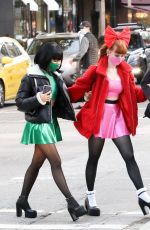 LILI REINHART, CAMILA MENDES and MADELAINE PETSH Heading to Vanessa Morgan