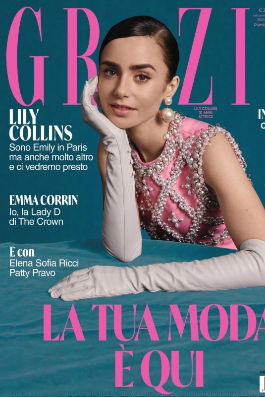 LILY COLLINS on the Cover of Grazia Magazine, Italy December 2020