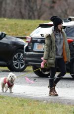 LUCY HALE Out with Her Dog in New York 11/26/2020
