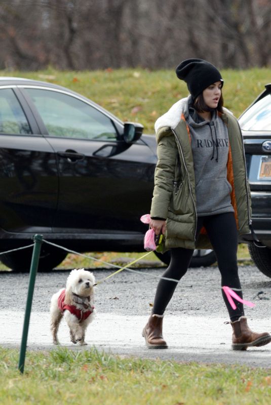 LUCY HALE Out with Her Dog in New York 11/26/2020