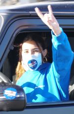 MADISON BEER Drives on Biden’s Victory Parade in West Hollywood 11/07/2020