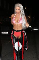 MAURA HIGGIN Arrives at Mnky Hse Halloween Party 10/31/2020