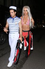 MAURA HIGGIN Arrives at Mnky Hse Halloween Party 10/31/2020