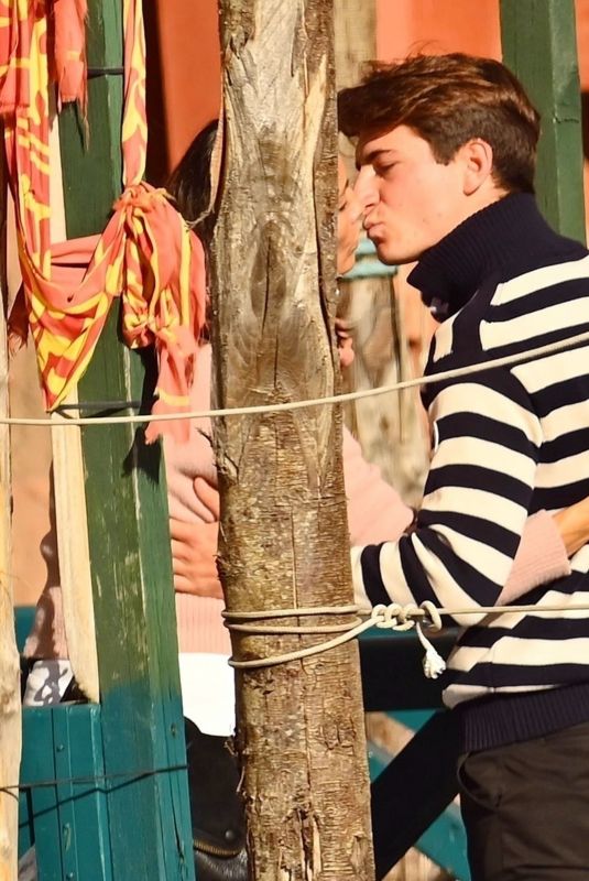 MELANIE SYKES and Riccardo Simionato Out Kissing in Venice 11/18/2020
