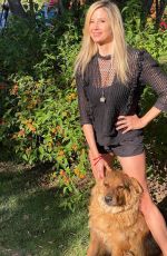 MIRA SORVINO Out with Her Dog in Los Angeles 05/20/2020