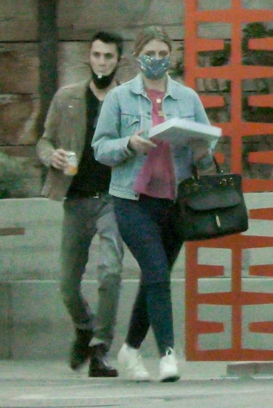 MISCHA BARTON and Gian Marco Flamini at Tomato Pie Pizza Joint in Los Angeles 11/20/2020