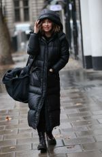 MYLEENE KLASS in a Warm Coat Arrives at Smooth Radio in London 11/20/2020