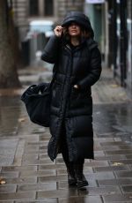 MYLEENE KLASS in a Warm Coat Arrives at Smooth Radio in London 11/20/2020