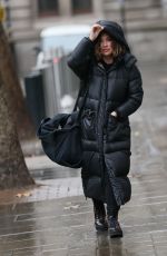 MYLEENE KLASS in a Warm Coat Arrives at Smooth Radio in London 11/20/2020