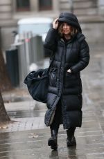 MYLEENE KLASS in a Warm Coat Arrives at Smooth Radio in London 11/20/2020