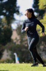 NICOLE SCHERZINGER and Thom Evans Workout at a Park in Los Angeles 11/15/2020